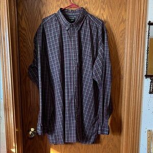 Men's Checkered Button Down Shirt - Purple and Green